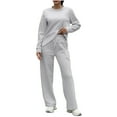 thumbnail image 1 of Womens 2 Piece Outfits 2026 Fall Long Sleeve Sweatshirt Wide Leg Pants Lounge Sets Winter Sweatsuits Tracksuit (XL, Gray), 1 of 8