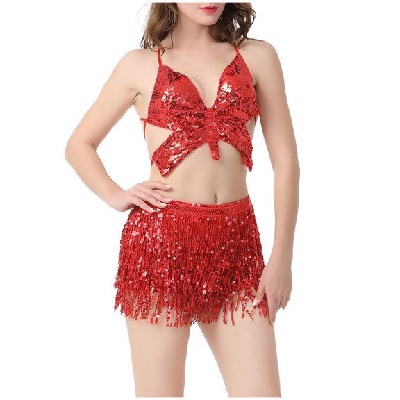 Womens 2 Piece Outfits Halloween Costomes Sets for Women Sleeveless Camisole Tops and Sparky Skirts Matching Sets for Halloween Party Girls Halloween Matching Sets