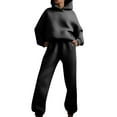 thumbnail image 1 of Womens 2 Piece Outfits Hoodie Sweatsuit Sets Oversized Sweatshirt Baggy Fall Comfy Sweatpants with Pockets, Casual Loungewear for Everyday Comfort and Style,Black,S, 1 of 7
