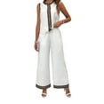 thumbnail image 1 of Womens 2 Piece Outfits Linen Sets Sleeveless Button Vest Wide Leg Pants Matching Lounge Set White S, 1 of 7