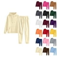 thumbnail image 1 of Womens 2 Piece Outfits Lounge Hoodie Oversized Sweatshirt Jogger Sweatpants Y2K Tracksuit Sweatsuit Set Fall Clothes Beige S, 1 of 5