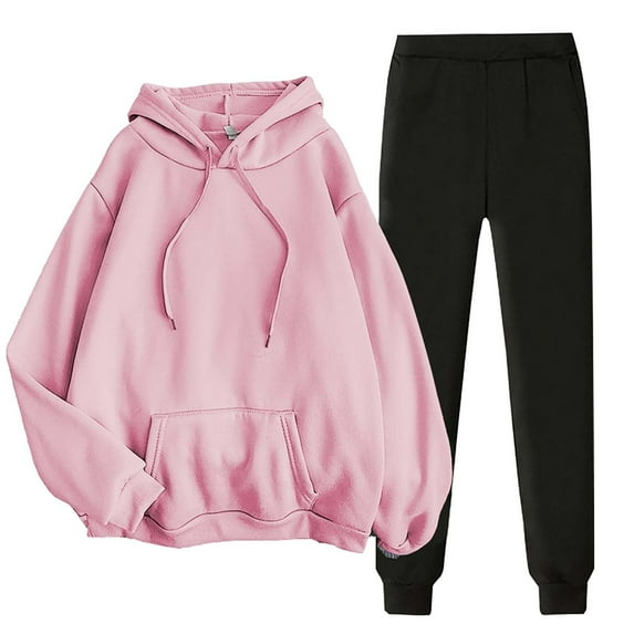 Womens 2 Piece Outfits Lounge Hoodie Sweatsuit Sets Casual Slim Fit Sweatshirt Baggy 2026 Sweatpants with Pockets