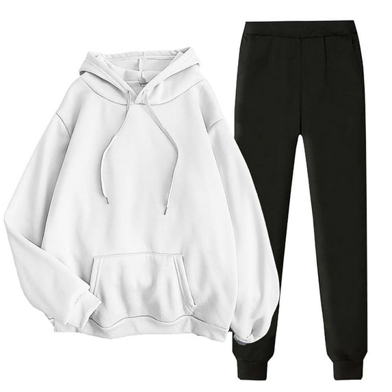 Womens 2 Piece Outfits Lounge Hoodie Sweatsuit Sets Casual Slim Fit Sweatshirt Baggy 2026 Sweatpants with Pockets