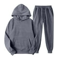 thumbnail image 1 of Womens 2 Piece Outfits Lounge Hoodie Sweatsuit Sets Oversized Sweatshirt Baggy Fall Comfy Sweatpants with Pockets Dark Gray M, 1 of 2