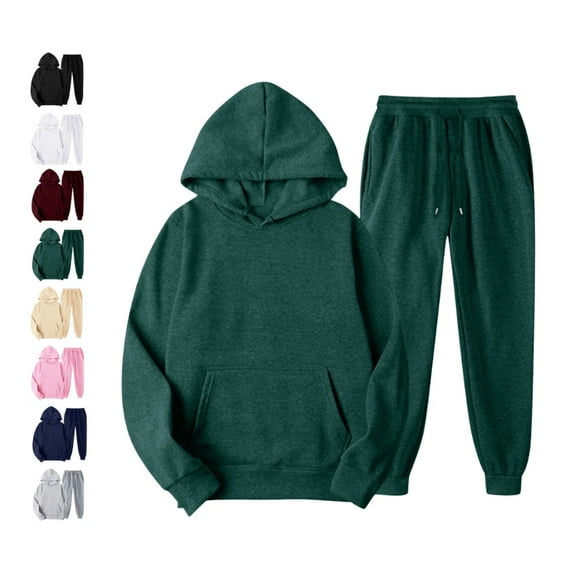 Womens 2 Piece Outfits Lounge Hoodie Sweatsuit Sets Plus Size Fall Fashion Clothes Airport Travel Pants Tracksuits Army Green 3XL