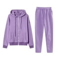 thumbnail image 1 of Womens 2 Piece Outfits Lounge Hoodie Sweatsuit Sets Zip-Up Sweatshirt Winter Sweatpants with Pockets Track Suits, XXL, 1 of 4