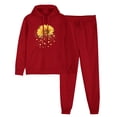 thumbnail image 1 of Black and Friday Deals,Womens 2 Piece Outfits Matching Sets Sweatsuit Hoodie Heart Print Sweatshirts with Sweatpants Tracksuits Fall Clothes (L, Red 01), 1 of 2