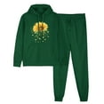 thumbnail image 1 of Womens 2 Piece Outfits Matching Sets Sweatsuit Hoodie Heart Print Sweatshirts with Sweatpants Tracksuits Fall Clothes (S, Green 01), 1 of 2