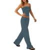 thumbnail image 1 of Womens 2 Piece Outfits Strapless Tops and Long Pants Striped Outfit Summer Beach Vacation Chic Lounge Sets S-L, 1 of 9