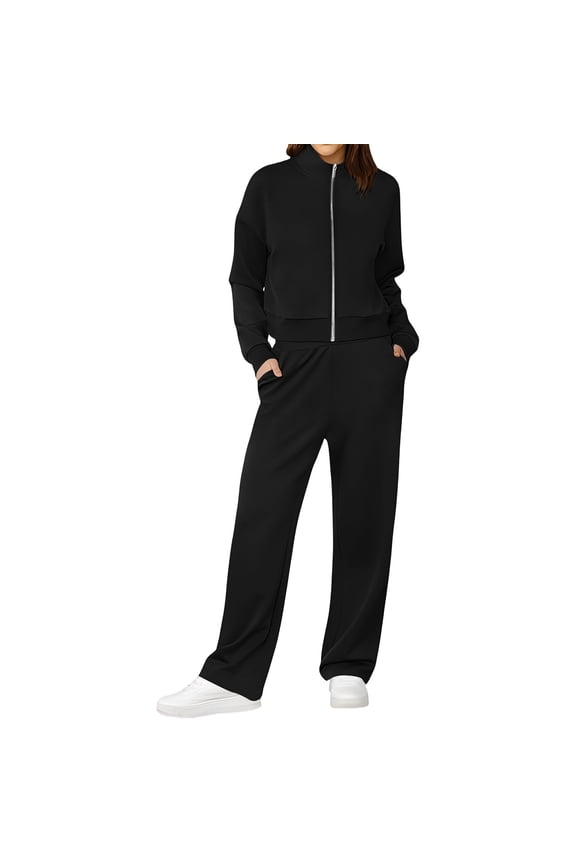 Womens 2 Piece Outfits Sweatsuits Fall Full Zipper Sweatshirts Workout Pants Matching Sweat Sets Winter Tracksuits, XXL