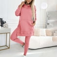 thumbnail image 1 of Womens 2 Piece Outfits Sweatsuits Sets Comfortable Oversized Long Sleeve Mid-Length Hoodie And Leggings Sweatshirt Jogger Sets Pink M, 1 of 7