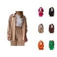 thumbnail image 1 of Womens 2 Piece Outfits Wide Leg Blouse Pockets Elastic Pants Sets Casual V Neck Shirt Trousers Fashion Streetwear Women'S Cropped Pants, 1 of 5