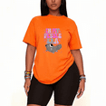 thumbnail image 1 of Womens 2 Piece Oversized Lounge Casual Summer Sets Dandy's-World Pebble Cartoon Printed T-Shirt and Short Matching Clothing Set-orange-5XL, 1 of 2