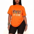 thumbnail image 1 of Womens 2 Piece Oversized Lounge Outfit Casual Summer Sets Faith Over Fear Graphic Christian Letter Printed Crew Neck T-Shirt and Shorts Matching Clothing Set-Orange-2XL, 1 of 6