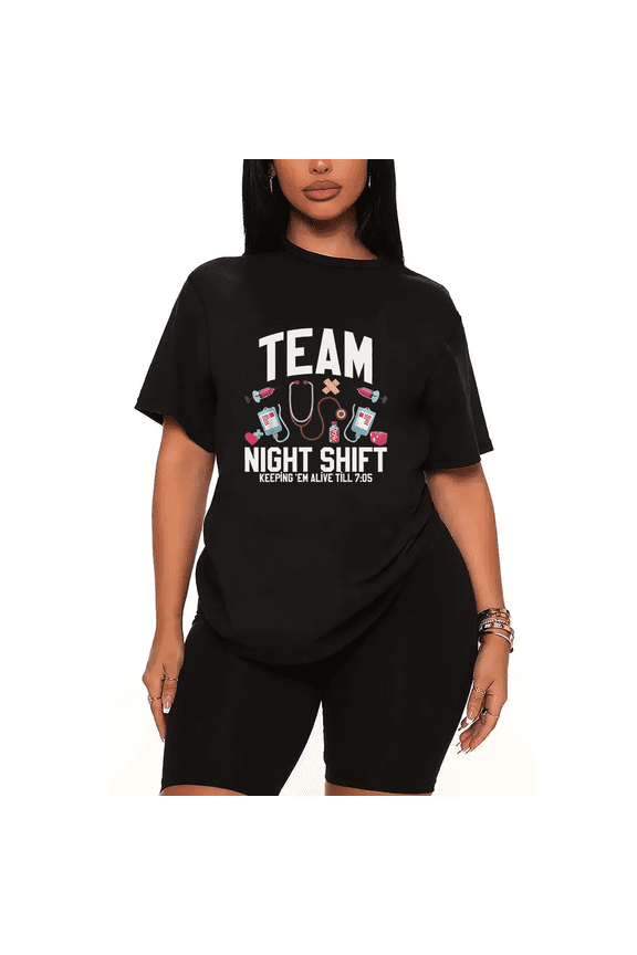 Womens 2 Piece Oversized Lounge Outfit Casual Summer Sets Letter Team Graphic Funny Printed Crew Neck T-Shirt and Shorts Matching Clothing Set-Black-L