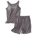thumbnail image 1 of Womens 2 Piece Pajama Set, Tank Top with Built-in Bra & Shorts, Soft Fabric for Lounging/Sleepwear, 1 of 3