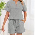 thumbnail image 1 of Womens 2 Piece Short Sets Spring 2026 Matching Travel Vacation Beach Outfits Sweatsuit Pocket, 1 of 6