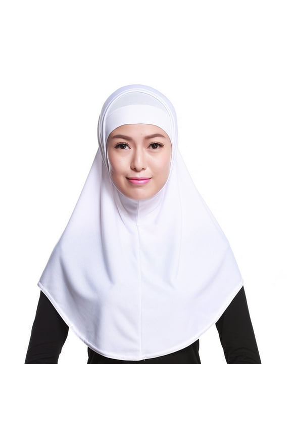 Womens 2 Piece Solid Color Amira Jersey Muslim Hijab Soft Cotton Stretch Head Sc