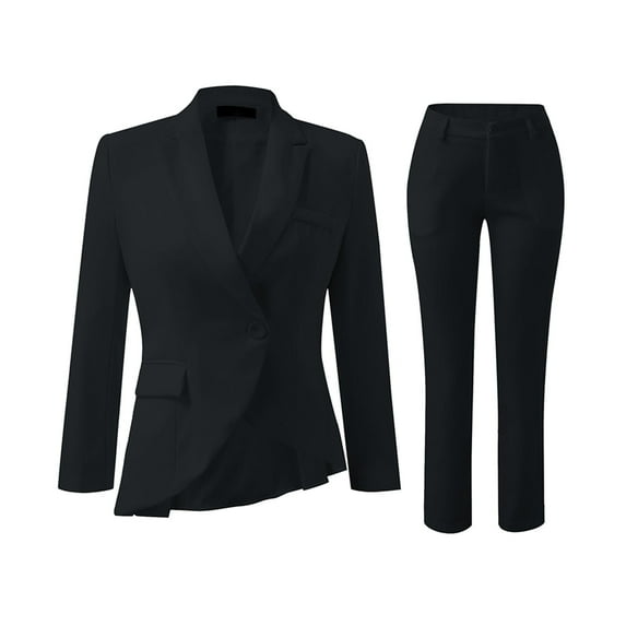 Womens 2 Piece Suit Lady 1 Button Business Work Slim Fit Jacket Pants Set Womens Jumpsuits Modern Business Suits for Women Romper Dressy Homecoming Romper Junior Pant Suits Pantsuit for Women Party