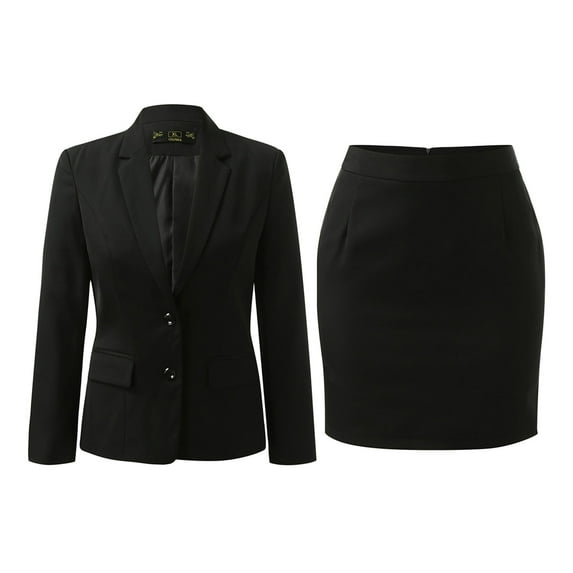 Womens 2 Piece Suit Lady 2 Button Business Work Slim Fit Jacket Skirt Suit Set Vintage Swimwear Mesh Swim Skirt Women's Swimsuits with Skirts Business Suits Women's plus Size Swimsuits Swim Skirt No