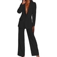 thumbnail image 1 of Womens 2 Piece Suits Set Business Office One Button Blazer  Casual Long Sleeve Pant Suit Set, 1 of 3