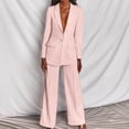 thumbnail image 1 of Womens 2 Piece Suits Set Business Office One Button Blazer  Casual Long Sleeve Pant Suit Set, 1 of 9
