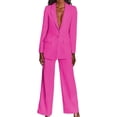 thumbnail image 1 of Womens 2 Piece Suits Set Business Office One Button Blazer  Casual Long Sleeve Pant Suit Set, 1 of 7