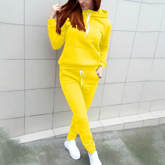 Womens 2 Piece Sweatsuit Outfits,2023 Womens Sweatsuits 2 Piece Set Fall/Winter Loose Sweat Sets Comfy Hoodie Sweatshirt & Drawstring Cuffed Sweatpants