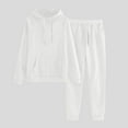 thumbnail image 1 of Womens 2 Piece Sweatsuit Trendy Loose Tracksuit Long Sleeve Hoodies and Pants Loungewear Set Athletic Tracksuit New Womens Vacation 2 Piece Set White S, 1 of 5