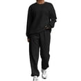 thumbnail image 1 of Womens 2 Piece Sweatsuits Outfit Lounge Sets Cable Crewneck Sweatshirt Joggers Sweatpants Tracksuit Travel Loungewear, XL, 1 of 6