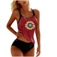 thumbnail image 1 of Womens 2 Piece Swimsuits Casual Fashion Print Tank Top Bathing Suits with Bottom Summer Modest Swimwear, 1 of 5