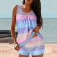 thumbnail image 1 of Womens 2 Piece Swimsuits Set- Printed High Waist Conservative Tankini Tops Ladies Swimwear Summer Beachwear Bathing Suits Gifts Pink Size L, 1 of 2