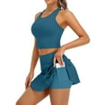 thumbnail image 1 of Womens 2 Piece Tennis Skirts Sets Athletic Dress with Bulit-in Shorts and Pockets, 1 of 7