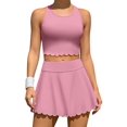 thumbnail image 1 of Charmo Womens 2 Piece Tennis Skirts Sets Athletic Dress with Bulit-in Shorts and Pockets, 1 of 8