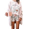 thumbnail image 1 of Womens 2 Piece Tracksuit Set Juniors Girl Casual Joggers Sweatsuit Loose Fit Short Sleeve Summer Outfits, 1 of 3