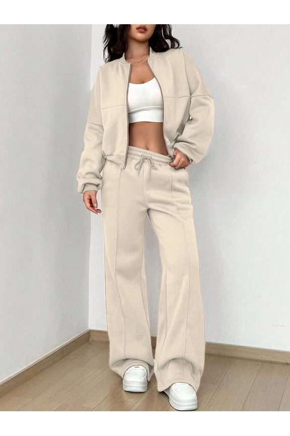 Womens 2 Piece Zip Up Pullover Sweatshirt Jogger Set Tracksuit Sweatsuit Outfits Long Sleeve Lounge Jogging Suits