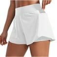 thumbnail image 1 of Womens 2 in 1 Running Shorts with Zip Pockets Quick Dry High Waisted Sporty Gym Workout Shorts with Liner, 1 of 7