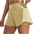 thumbnail image 1 of Womens 2 in 1 Running Shorts with Zip Pockets Quick Dry High Waisted Sporty Gym Workout Shorts with Liner, 1 of 7