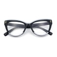 thumbnail image 1 of Womens 2-tone Color Design Horn Rim Cat Eye Clear Lens Fashion Eyeglasses Black White, 1 of 8