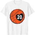thumbnail image 1 of Womens 20 #20 Number 20 In Heart - Basketball Player Cute Graphic T-Shirt White Medium, 1 of 5