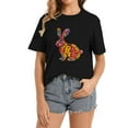 thumbnail image 1 of Womens 2023 Year Of The Rabbit Chinese Zodiac Chinese New Year Crew Neck T Shirts Black 4XL, 1 of 5