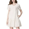 thumbnail image 1 of Womens 2024 Maternity Dress Short Sleeve V Neck Midi Dress Casual Cotton Dress Trendy Outfits White XXXXL, 1 of 6