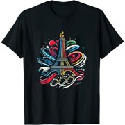 TMANI Womens 2024 Paris Olympics Games Shirt Paris Summer Sport Games Shirts Paris Graphic Tees 2024 Olympics T-Shirt Black Small