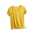 thumbnail image 1 of Womens 2024 Summer Thin Pajama T-Shirts Basic Casual Solid Short Sleeve Baselayer Tops Loose Going Out Tee Shirt, 1 of 4