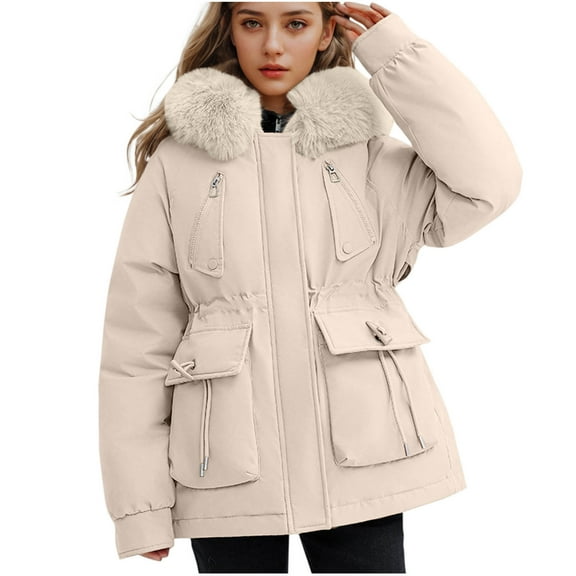 Womens 2024 Winter Fuzzy Fleece Jacket Hooded Color Block Patchwork Cardigan Coats Outerwear with Pockets