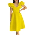thumbnail image 1 of Womens 2025 Casual Cap Sleeve Wrap Mini Dresses Wedding Guest Flowy Ruffle Dress, 1 of 5