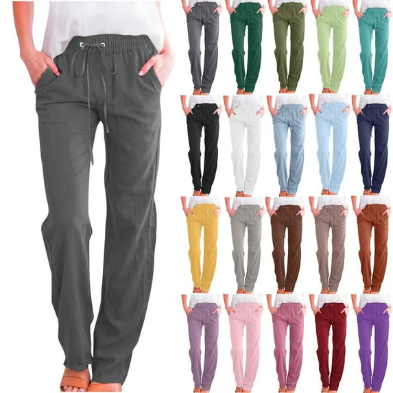 Womens 2025 Fall Baggy Wide Leg Womens Casual Solid Color Straight Wide Leg Trousers Pants with Pocket Stretch Casual Jeans Dark Gray S-5XL