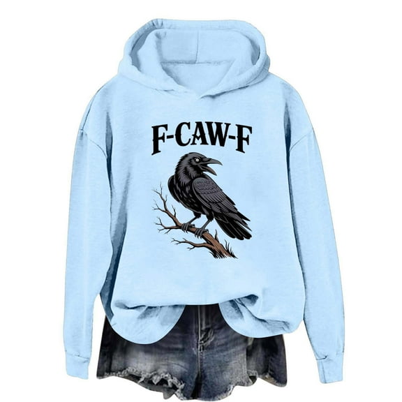 Womens 2025 Fall Hoodies Long Sleeve Hooded Sweatshirts Graphic Printed Casual Crew Neck Loose Pullover Top Y2K Clothes