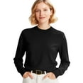 thumbnail image 1 of Womens 2025 Fall Sweaters Long Sleeve Tops Classic Crew Neck Pullover Sweaters Loose Dressy Casual Basic Clothes Black XL, 1 of 5