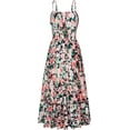 thumbnail image 1 of Womens 2025 New Summer Maxi Dress Sleeveless Floral Spaghetti Strap Smocked Boho Beach Long Dress with Pockets, 1 of 13